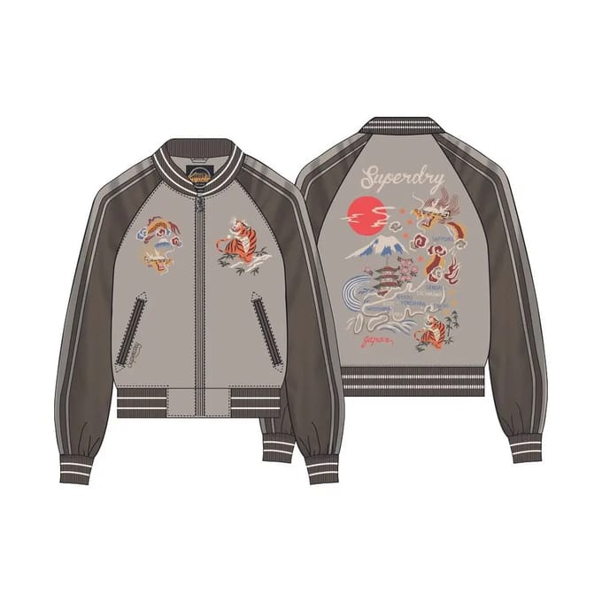 Superdry Suikajan Bomberjack Beige XS Vrouw