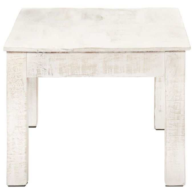 vidaXL - Salontafel - 110x60x45 - cm - massief - mangohout - wit