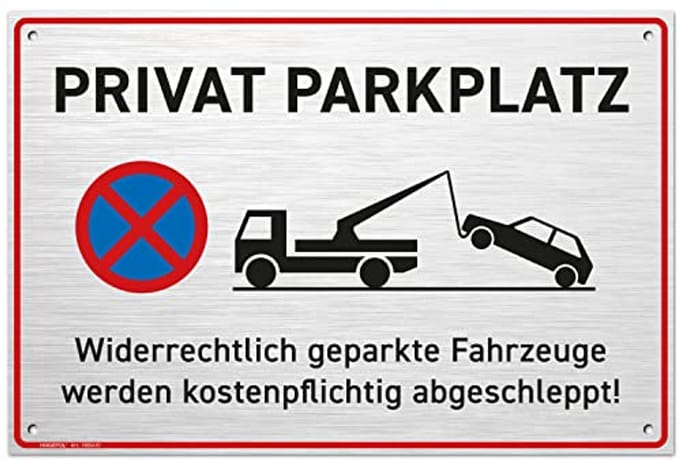 Parkeerplaats Bord - Aluminium, 30x20 cm - Parkeren Verboden