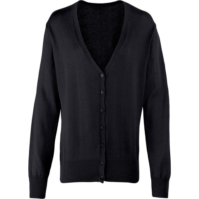 Premier Dames/Dames Katoen Acryl V Hals Vest (Zwart)