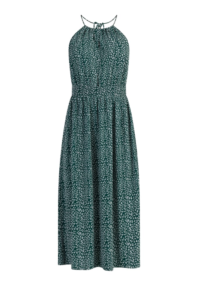 Faina Midi-jurk van chiffon Dames Groen Wit