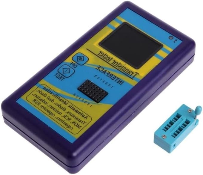 Transistor Tester - Component Tester LCR Meter - Elektronica Testen - Automatische Component Detectie - 135x70x25mm - Paars Geel