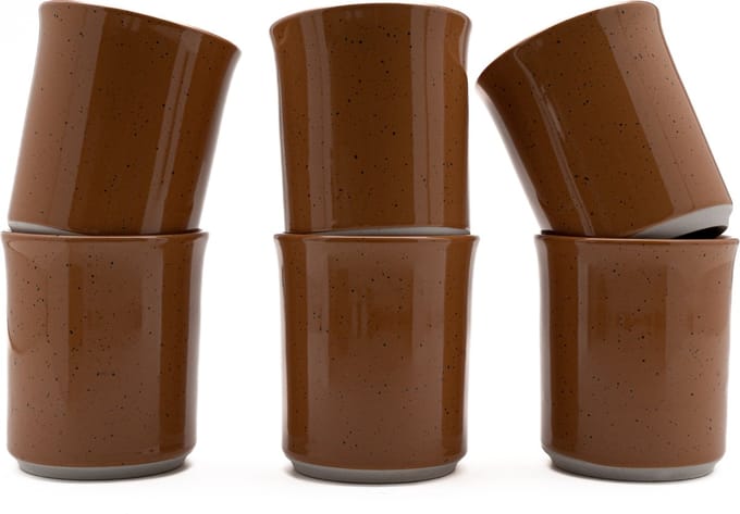 Set van 6 koffiekopjes - 150 ml - 6 persoons - bruin - keramiek - Lilly style - Kade 171 kopjes - hip en trendy