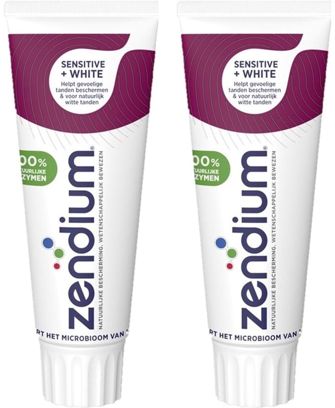 Zendium Tandpasta - Sensitive+White - met 100% natuurlijke enzymen - 2 x 75 ml