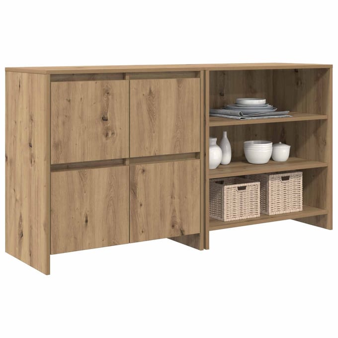 vidaXL - Dressoir - 2 - st - Artisan - Eiken - 70 - x - 41 - x - 75 - cm - Bewerkt - hout