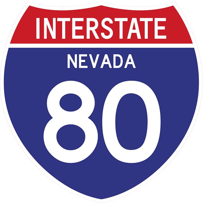 Signs USA - wandbord - dibond - Interstate 80 - Nevada - 39 x 39 cm
