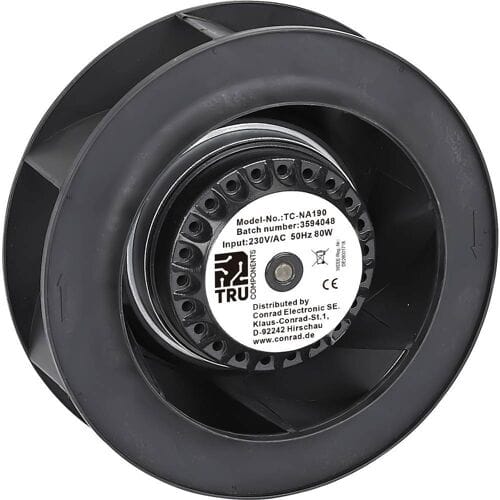 TRU COMPONENTS TC-NA190 Radiaalventilator 230 V/AC 570 m³/h (Ø x h) 190 mm x 68.5 mm