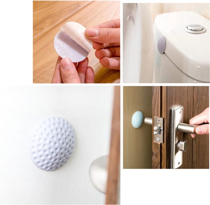 IBBO® - Zelfklevende deurstoppers - 4 Stuks - Wit - Deurbuffer - Deurbescherming - Muurbescherming - Deurstopper