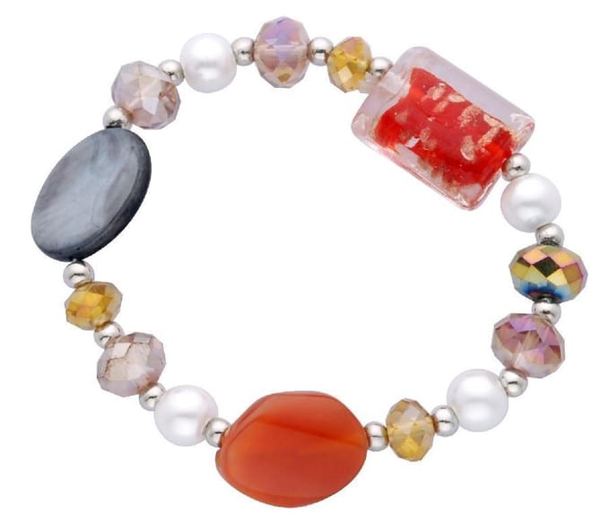 Behave - elastische armband - multikleur natuurmix - boho accent