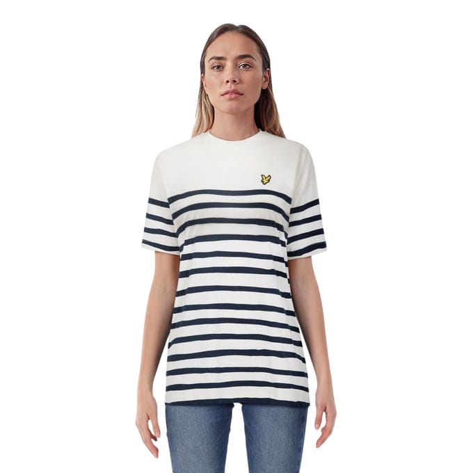 Lyle & Scott Bretons katoenen T-shirt voor dames (Wit)