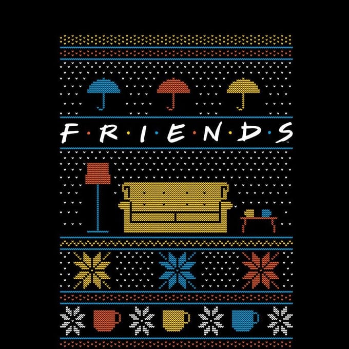 Friends Sofa Knit Christmas t-shirt - Zwart - M