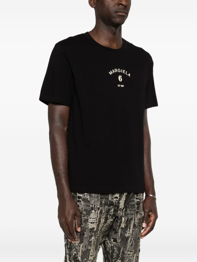 mm6 maison margiela t-shirt logo man zwart