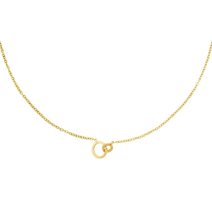 Ketting - connected circles gold - stainless steel - waterproof