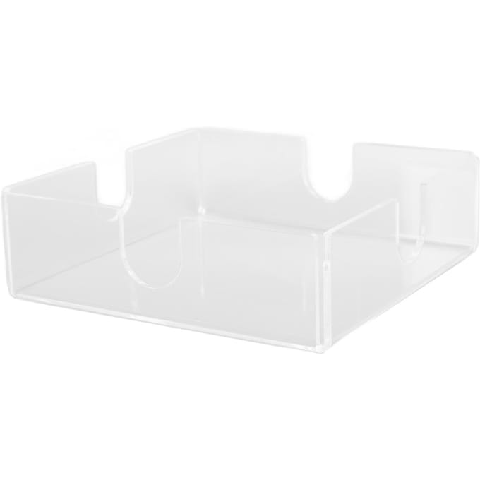 Acryl Servethouder Vierkant Elegant Transparant Tafelmodel Tissue Dispenser voor Keuken Restaurant Bar white