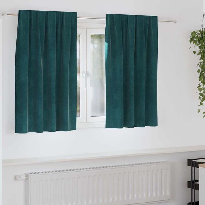 vidaXL - Gordijnen - 2 - st - Donkergroen - 140 - x - 140 - cm - fluweel