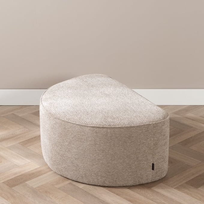Bronx71® Hocker Mio halve maan ribstof taupe