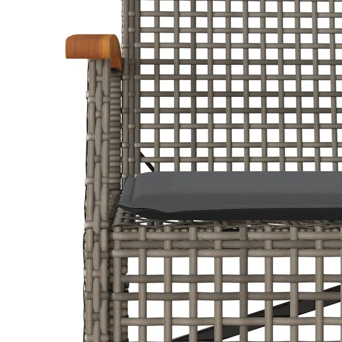 vidaXL - 3-delige - Tuinset - met - kussens - poly - rattan - grijs