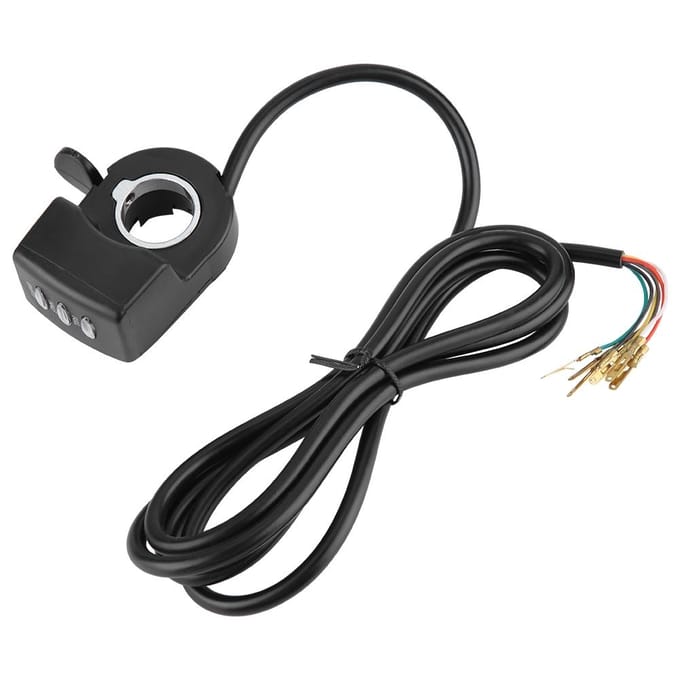 Ensemble Poignée d'Accélérateur à Poignée Tournante 48V pour Vélo Électrique gray