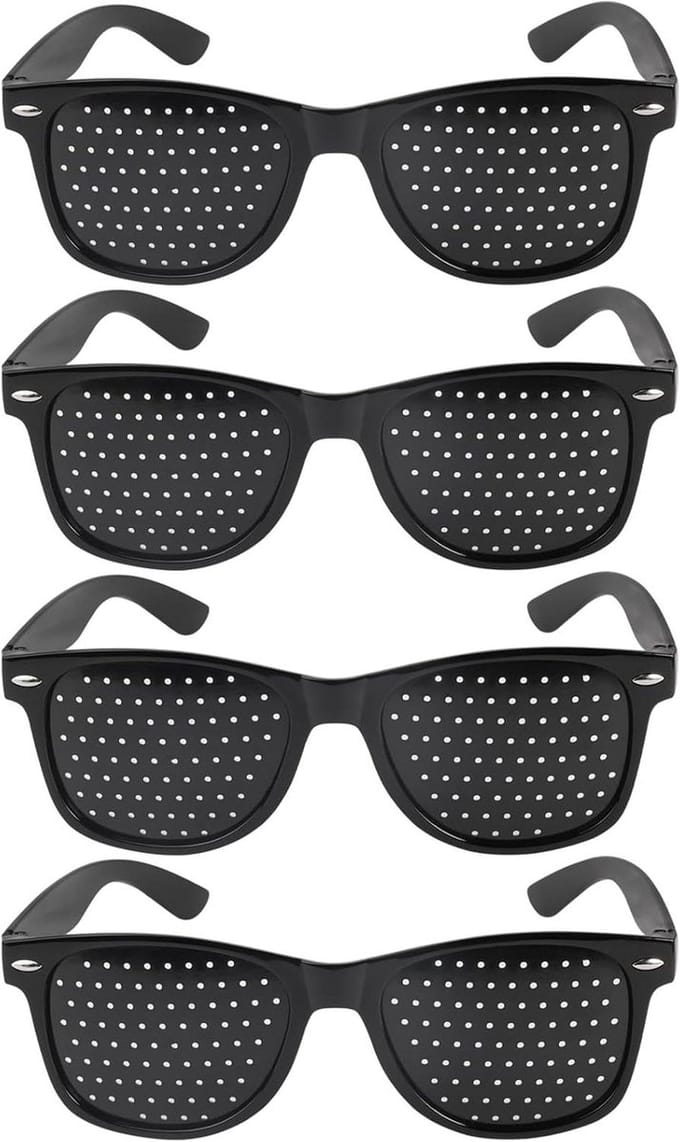 Omgoods - Set van 4 Pinhole Brillen voor Oogtraining en Ontspanning