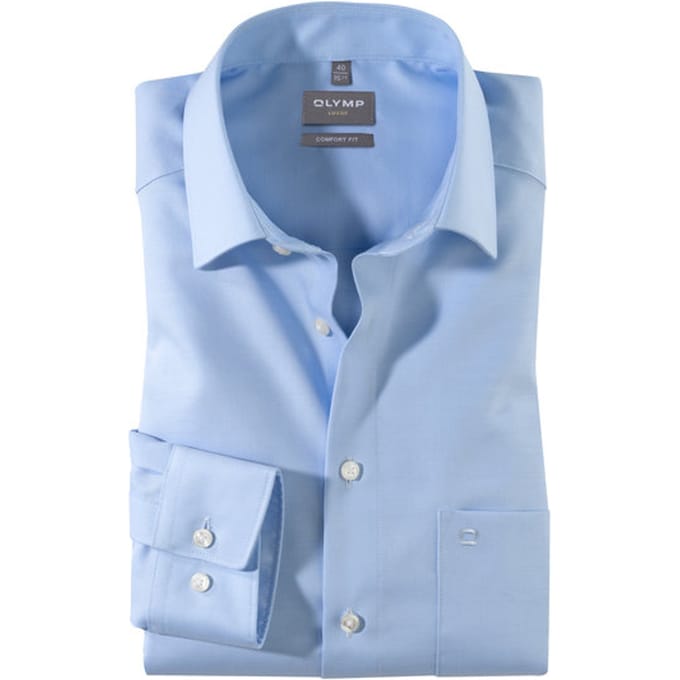 OLYMP Luxor Overhemd, Comfort Fit, New Kent, Lichtblauw