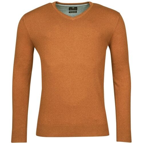 Baileys Trui V-Neck Single Knit Uni Pima Cotton Mid Orange / male