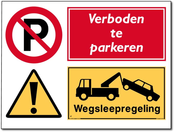 Parkeerverbod bord - Wegsleepregeling - Forex - 30 x 40 cm - Weerbestendig