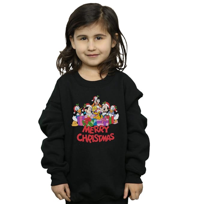 Disney Meisjes Mickey Mouse en vrienden Kerstmis Sweatshirt (Zwart)