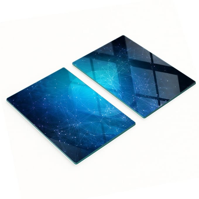 Multifunctionele decoratieve glazen borden met fictieprint 2x40x52 cm