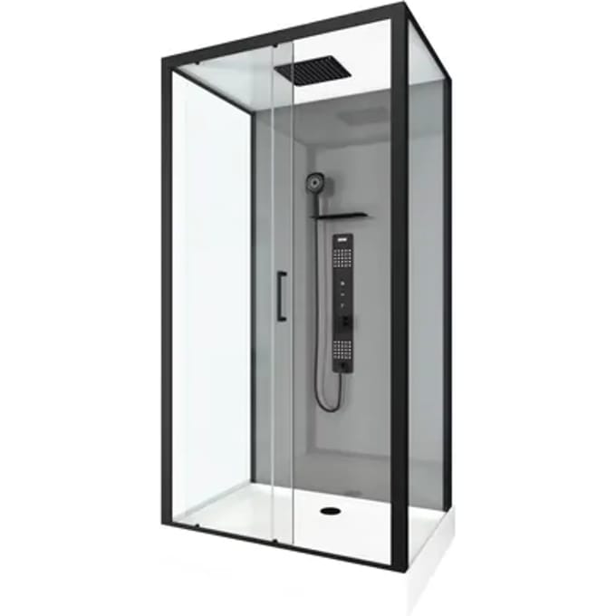 Aurlane Douchecabine Trendy - Rechthoek - 80x110x215cm - Zwart Mat