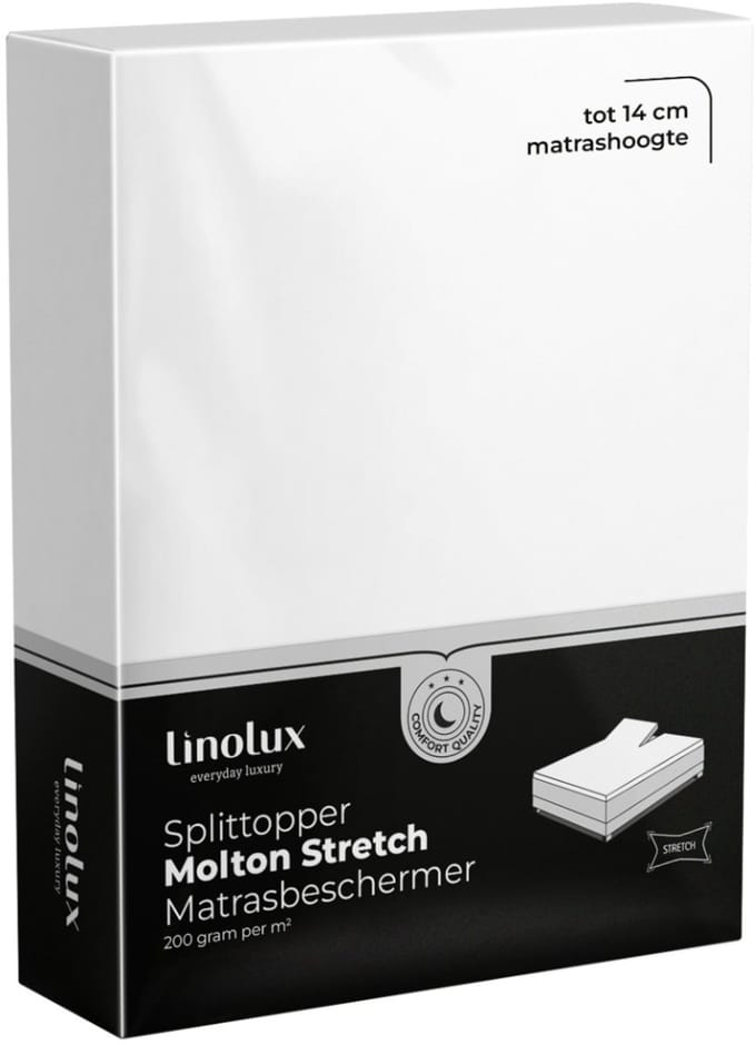 Linolux Molton Splittopper Hoeslaken Stretch Basic 160x200 -180x200
