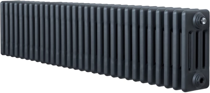 Traditionele 4-kolom radiator - horizontaal - grijs - 300x1370 mm
