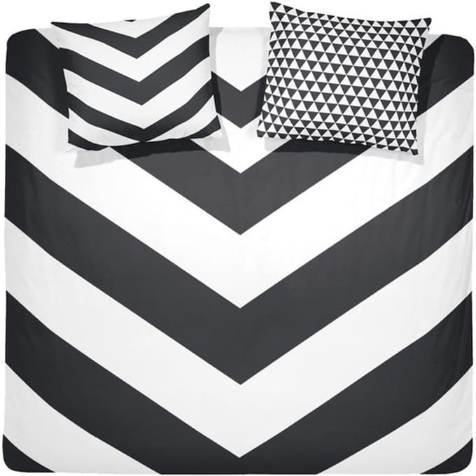 incompleet : Damai Dekbedovertrekset katoen 240 x 200/220 cm chevron black
