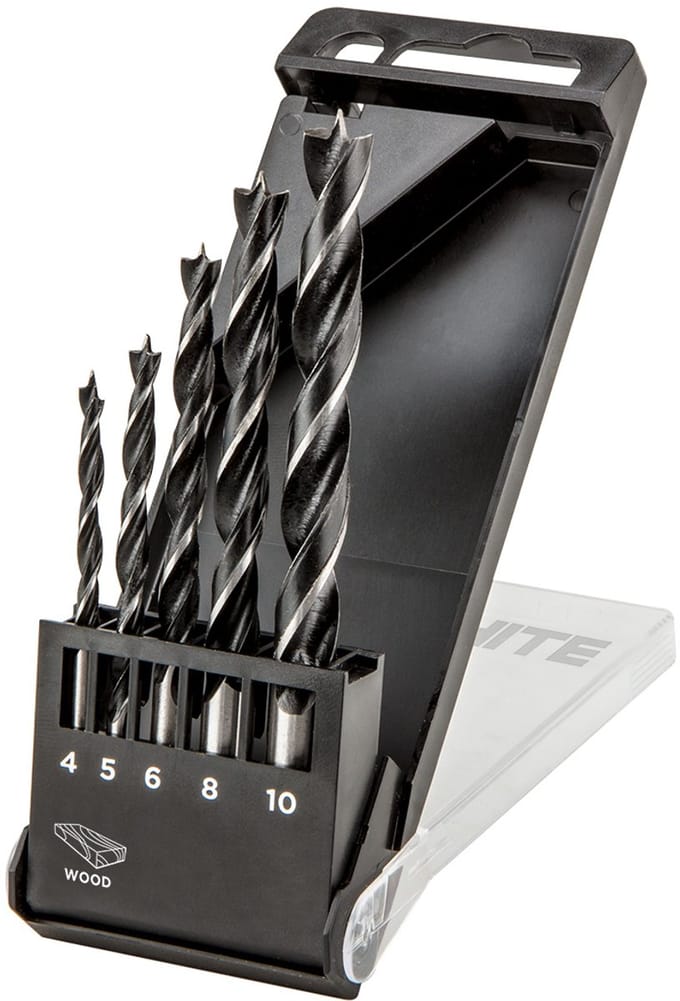 GRAPHITE Serie - Spiraalboorset voor Hout - 4-10 mm - 5 Stuks - Antislip Design