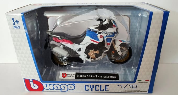Bburago Honda Africa Twin Adventure-motorfiets, model 1:18
