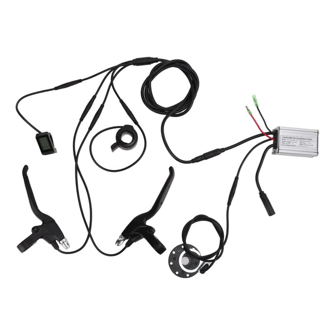 36V 48V 250W Borstelloze Motor Controller Kit 15A Controller LCD4 Paneel 130X Duimgas 8C Vermogen black