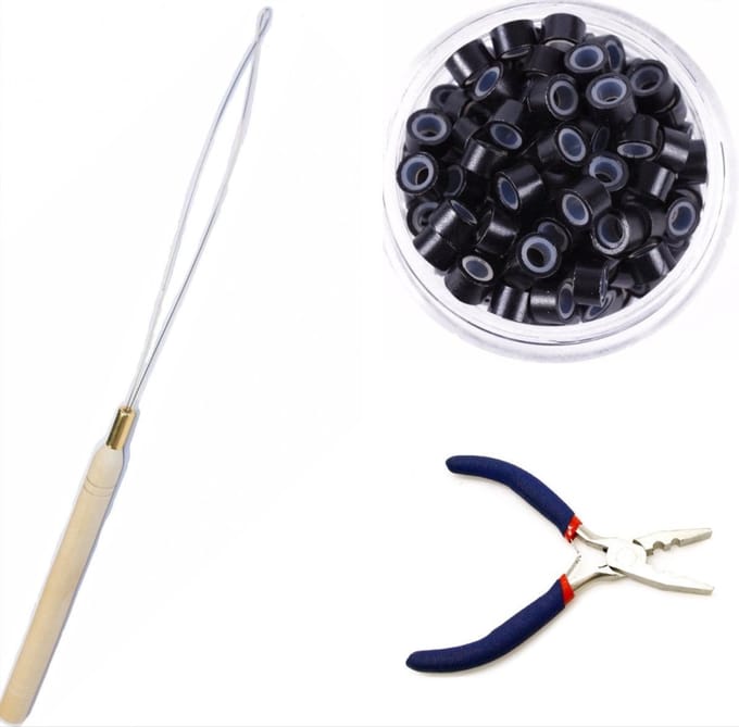 *** 100-delige Combo_Microring Set - Inclusief Blonde Microring met Silicone, Microring Loop, en Inzettang - van Heble® ***
