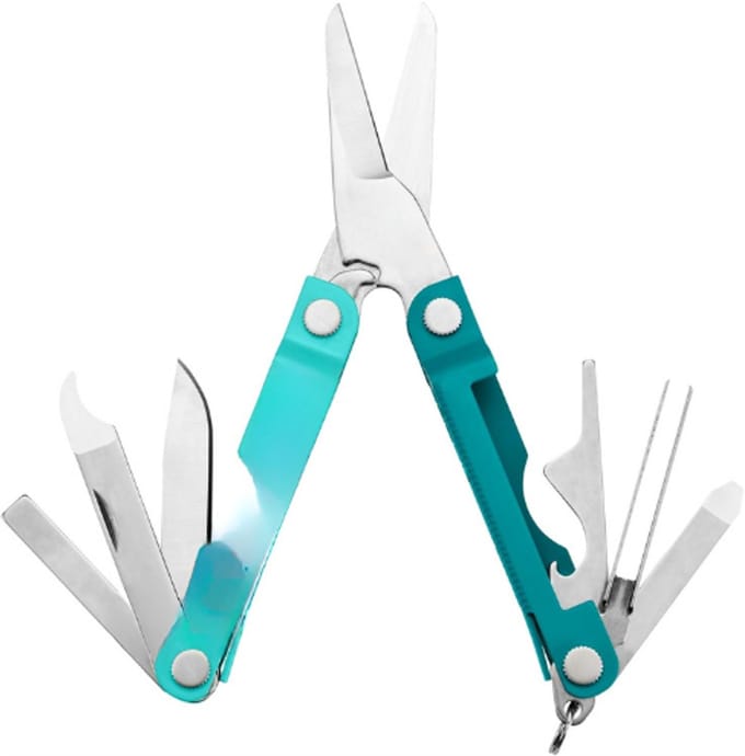 Micra - Roestvrijstalen multitool met schaar en 9 gereedschappen - Parakeet