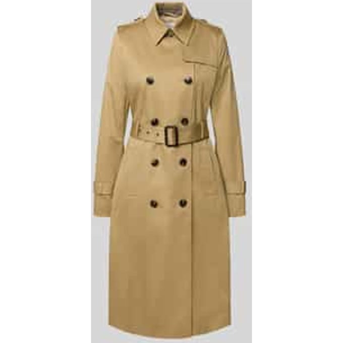 Regular fit trenchcoat van katoenmix