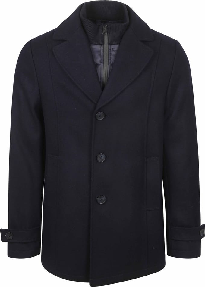 Steppin' Out Caban Coat Wol Navy - Maat 52 - Heren - Mantels