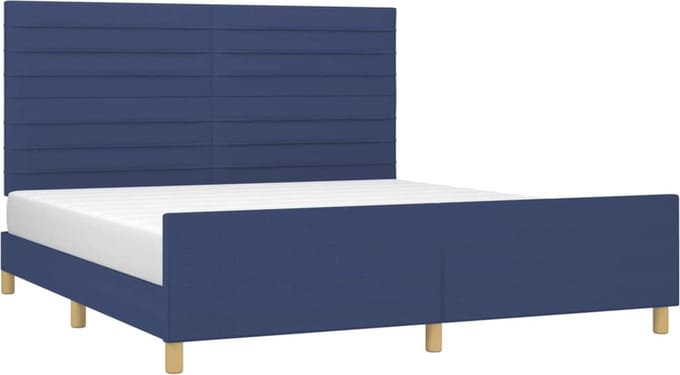 vidaXL - Bedframe - zonder - matras - stof - blauw - 160x200 - cm