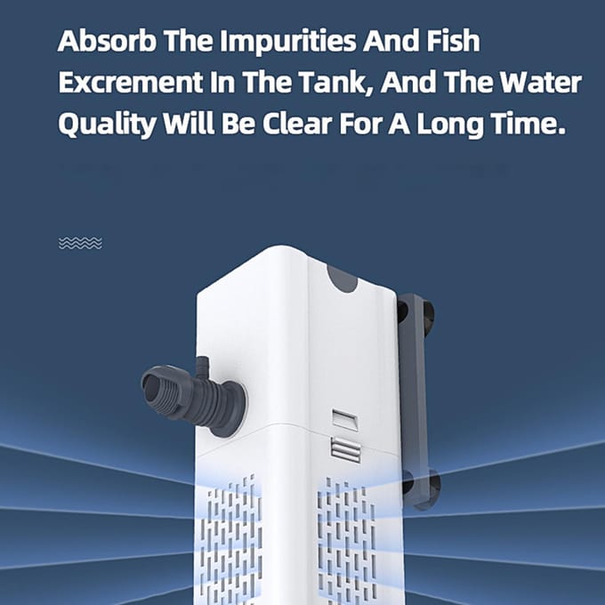 15W aquariumfilter, aquariumfilter Aquariumfiltratiepomp Circulatie Interne filter met US Plug white