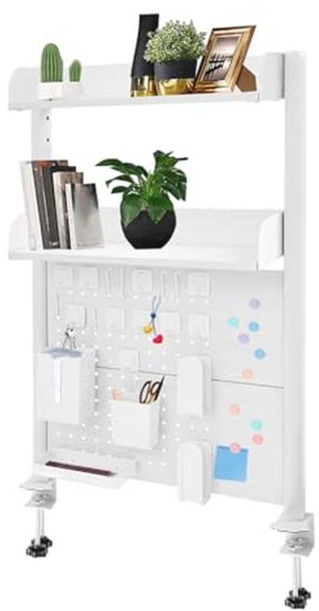 Klein Klem Bureau met Pegboard en 3 Niveaus - Organizer voor Computeraccessoires