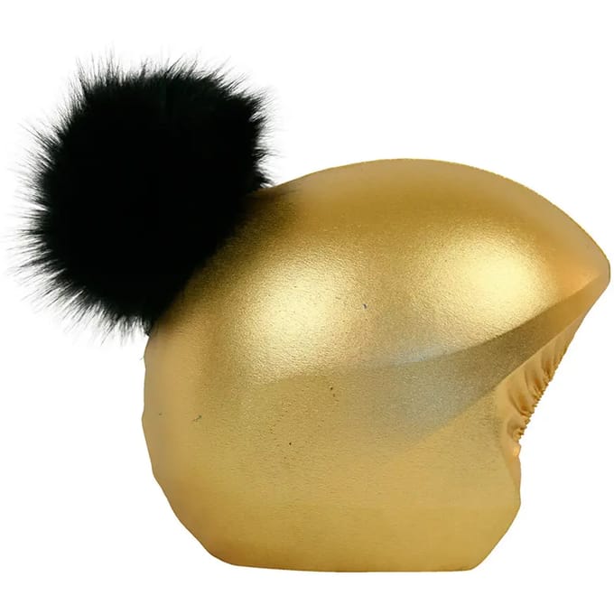 Fietshelmhoes Coolcasc Exclusive Gold Black Pon-Pon