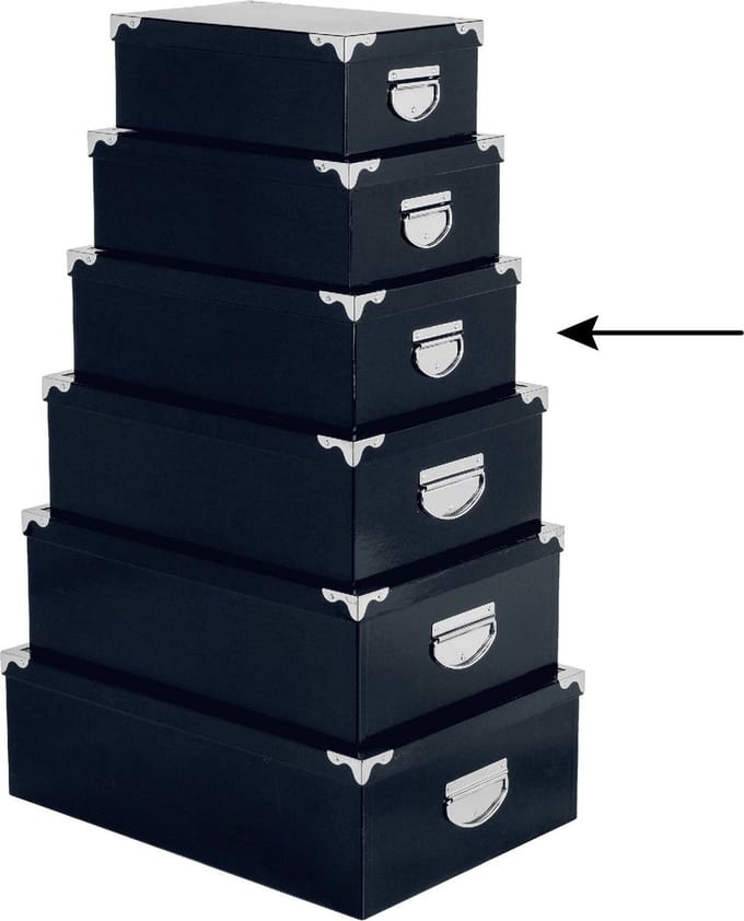 5Five Opbergdoos/box - 2x - donkerblauw - L36 x B24.5 x H12.5 cm - Stevig karton - Bluebox