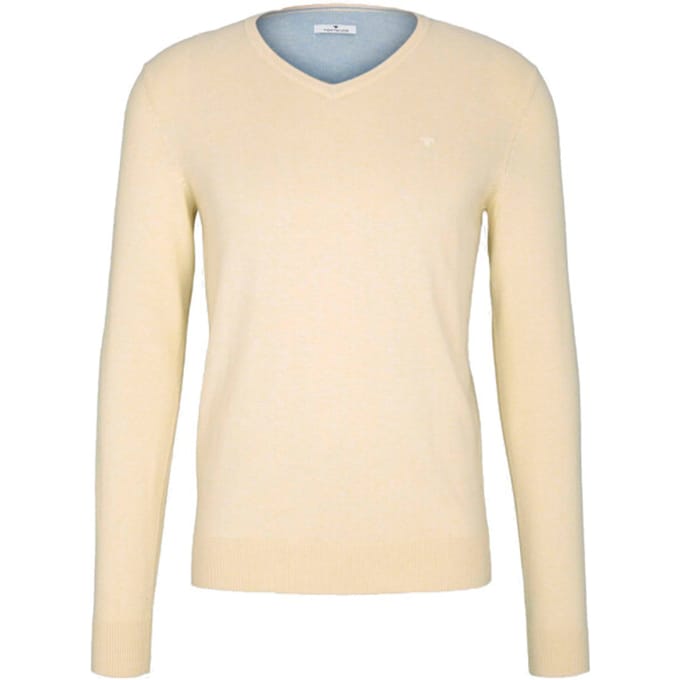 Tom Tailor - V-hals trui - Heren - 3XL - Mais - Katoen - 1012820