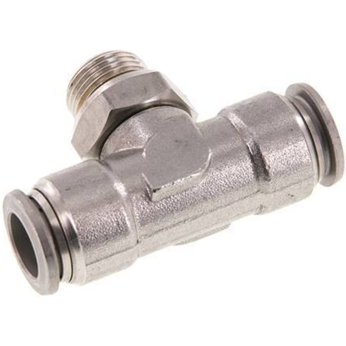 12mm x G3/8'' inline T-stuk RVS Insteekfitting Buitendraad FDA Draaibaar FKM
