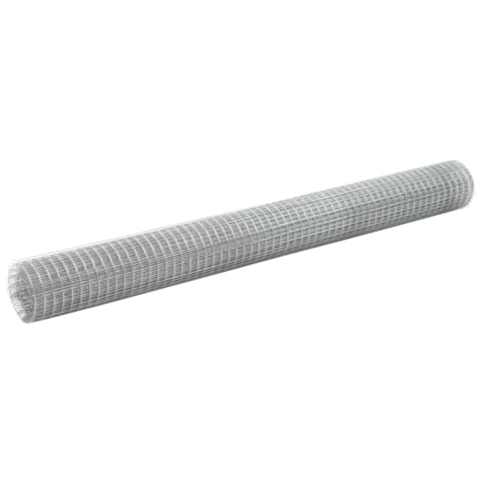 vidaXL - Kippengaas - 25x1,5 - m - gegalvaniseerd - staal - zilverkleurig
