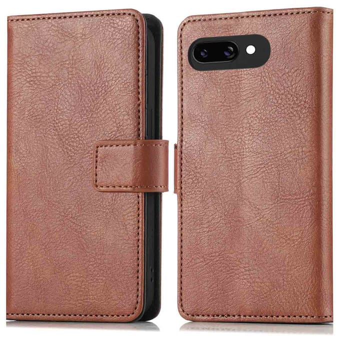 imoshion Hoesje - Geschikt voor Google Pixel 9a - Luxe Bookcase - Bruin