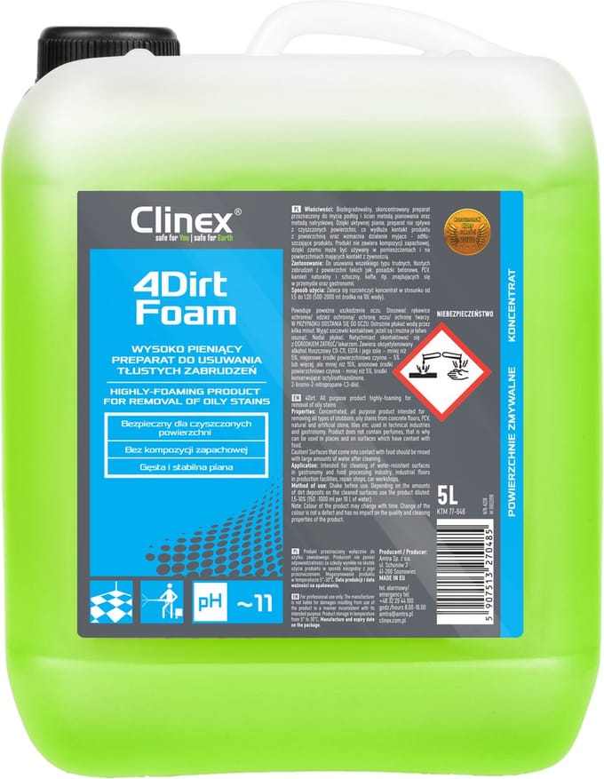 Clinex 4Dirt Foam Hoogschuimende Ontvetter 5 liter