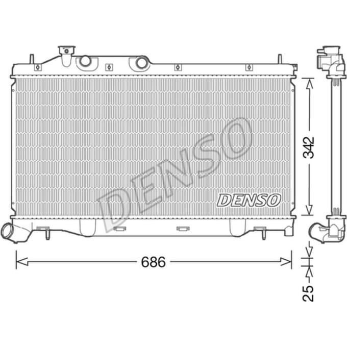 Radiator, motorkoeling DENSO DRM36023